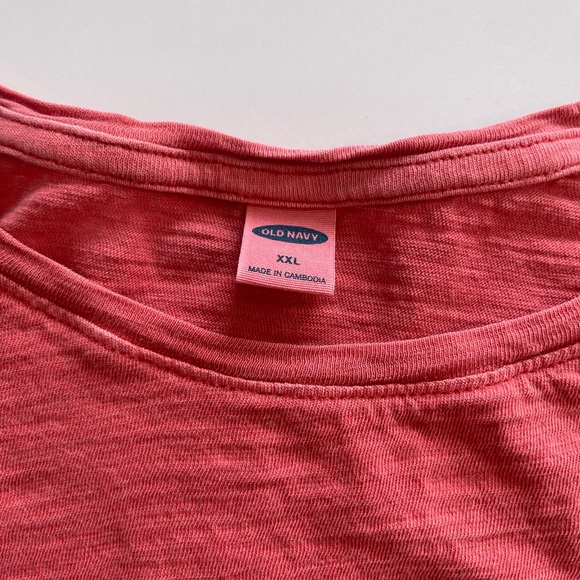 Old Navy Coral Tee with Decorative Short Sleeve - Picture 2 of 4